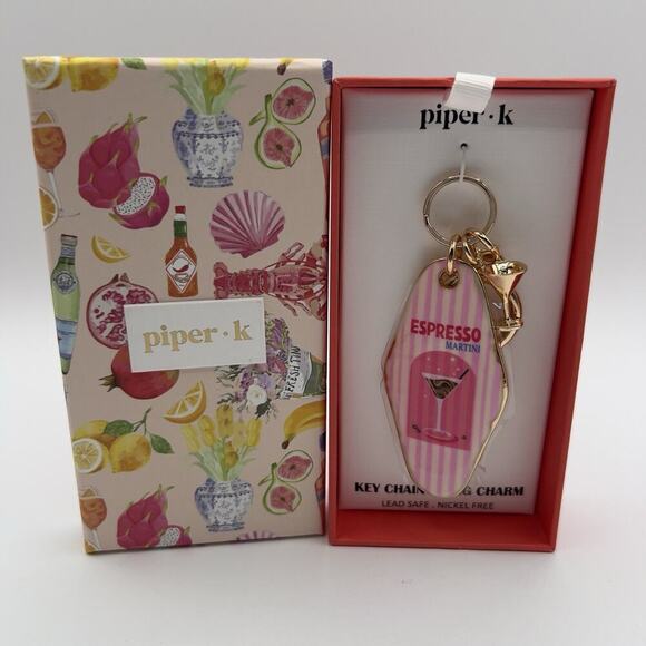 Piper K Espresso Martini Keychain Bag Charm Summer Gift Cocktail Fun - Picture 1 of 6
